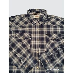 Wrangler Mens Western Shirt. Pearl Snap. Black/White Plaid. Long Sleeve. 2XL